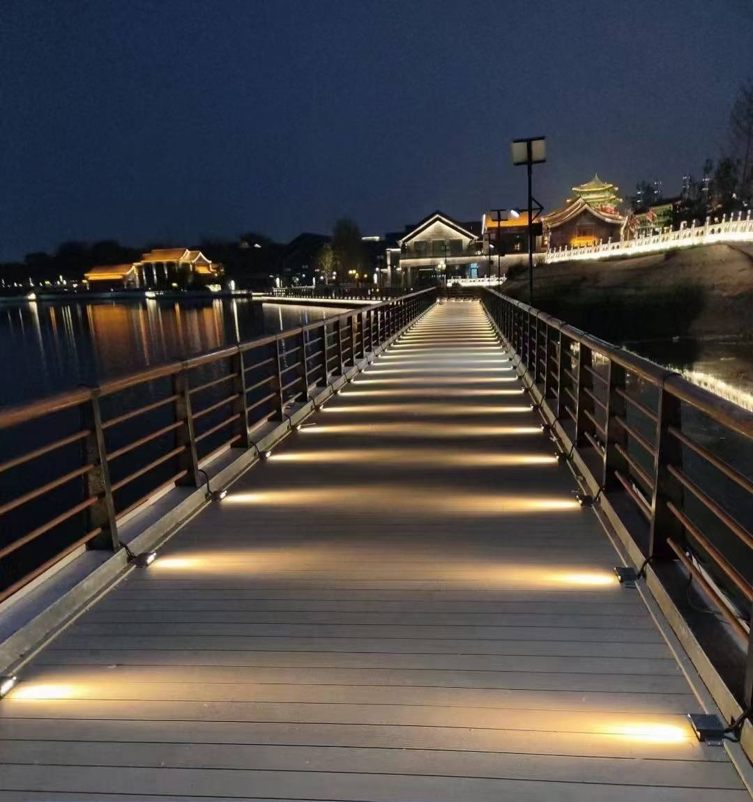 桃花岛夯土小镇夜景灯光亮化效果图