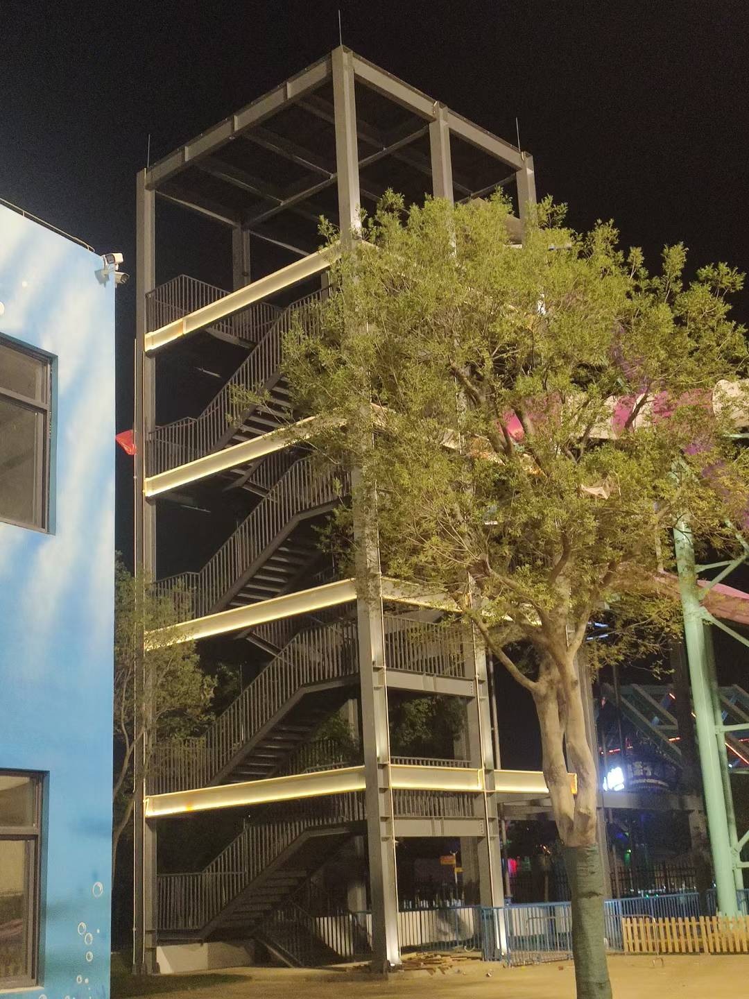武汉桃源集水上乐园夜景灯光亮化效果图