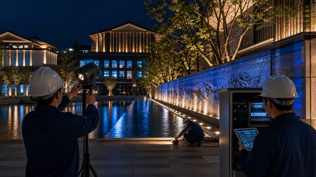 文旅灯光现场安装调试与效果复核